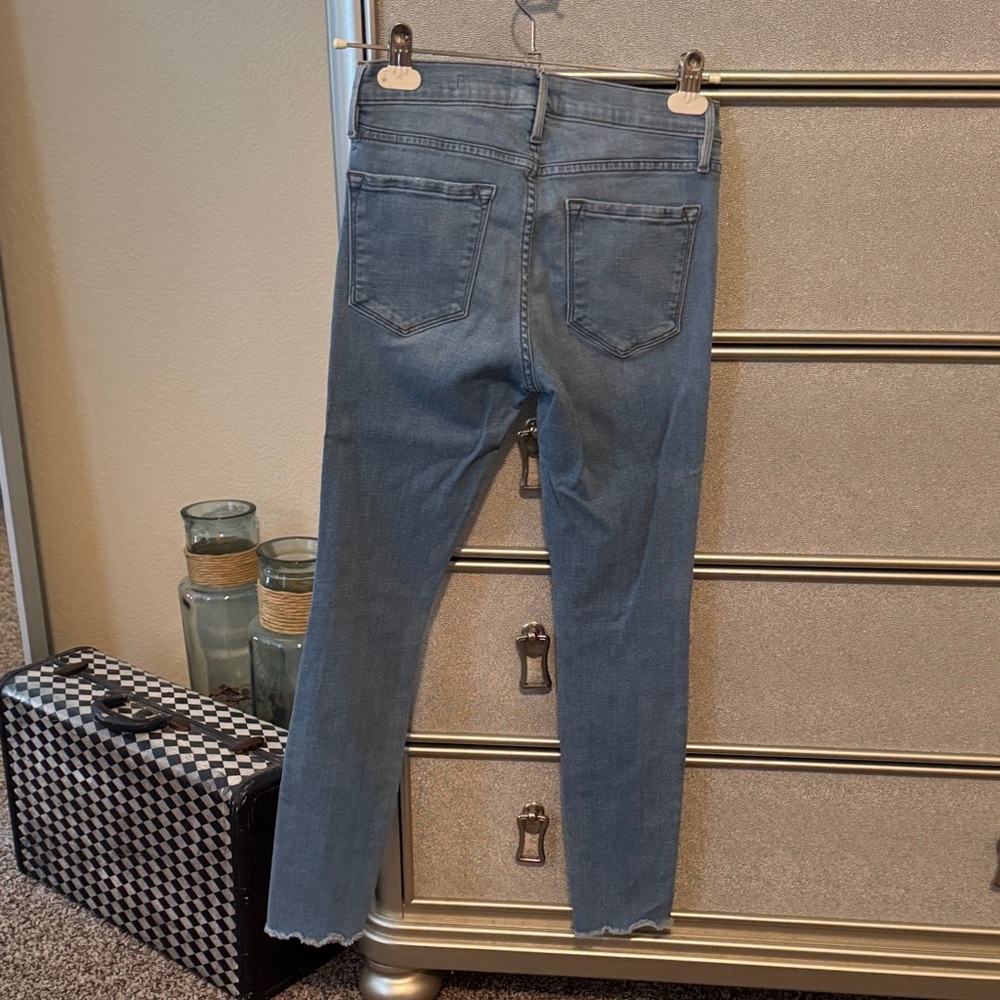 Frame Denim Women's Light Blue Ripped Skinny Jeans - Picture 3 of 3